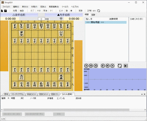 将棋GUIのゲーム画面